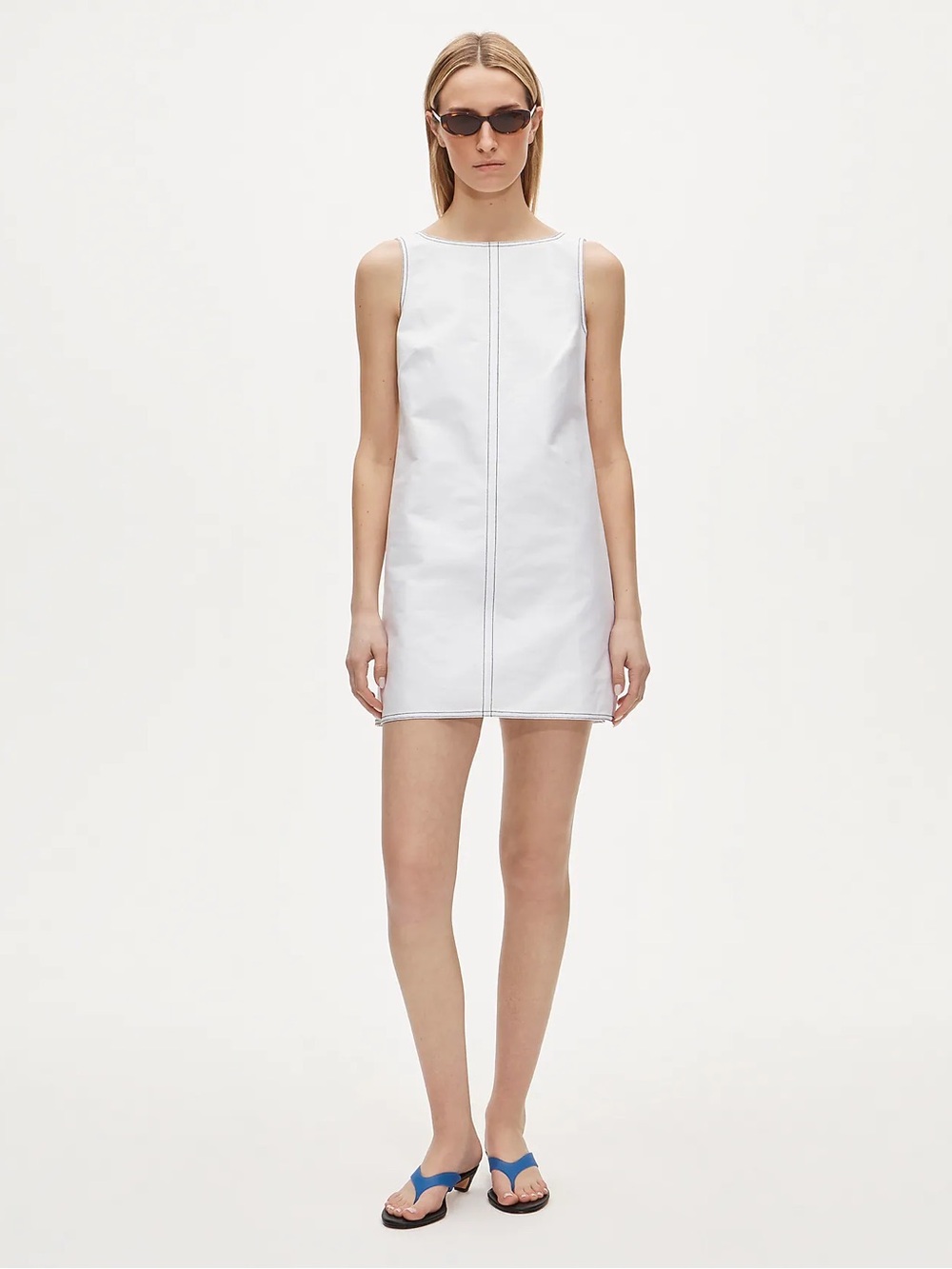 NWT J Crew Contrast Stitch Billie Dress in Double Cotton Poplin